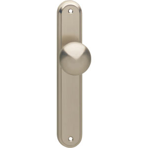 Knop 212611 rond vast op langeschild blind met stift M10/8mmx89 nikkel mat