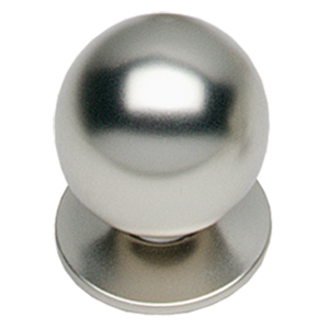 Knop bolrond 20mm nikkel mat